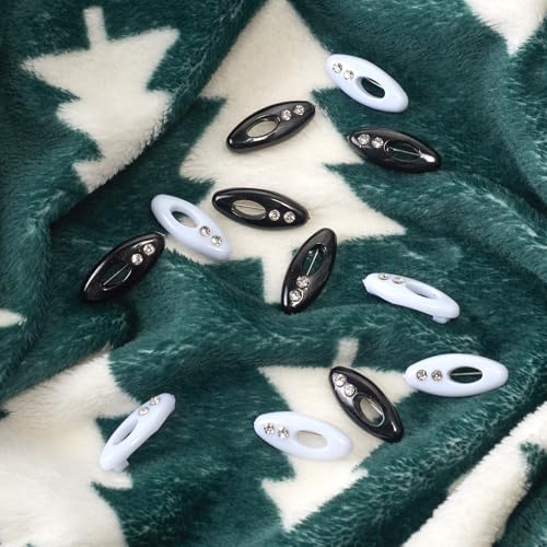 Hijab Pins for Women - 12Pcs Black & White Plastic Pins for Scarves, Hijabs, Shawls - Durable and Easy to Use Hijab Clips - color: Black&White