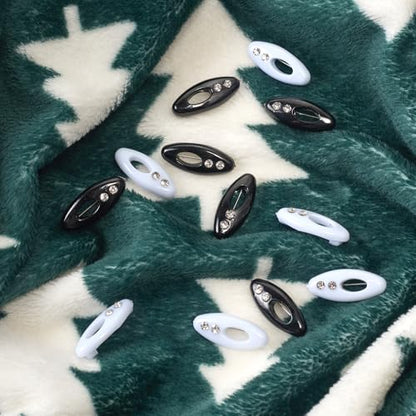 Hijab Pins for Women - 12Pcs Black & White Plastic Pins for Scarves, Hijabs, Shawls - Durable and Easy to Use Hijab Clips - color: Black&White
