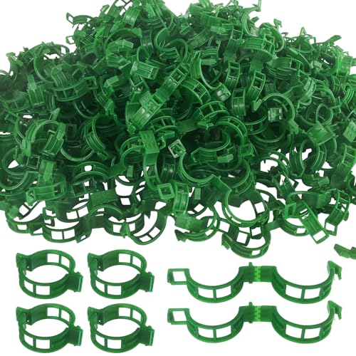 OJYUDD 300 Pcs Plant Support Clips,Plastic Tomato Clips,Plant Support Clips,Garden Vine Clips for Climbing Plants,Tomato,Grape,Plants Stalks (Green) - color: Green, size: 300 Pcs