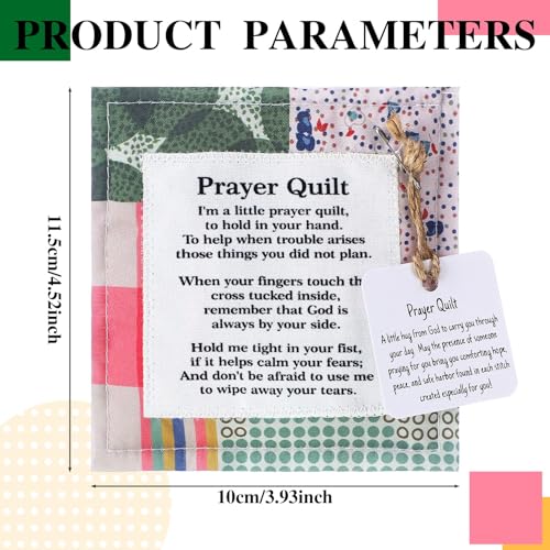 Fanfanwin 1 Pc Mini Prayer Quilt with Cross Inside, Pocket Scripture