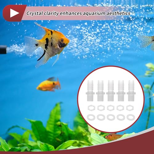 1 Set Aquarium Plastic Hose Barb Fitting 1/2" Barb G3/8 NPT Male Hose Adapter Clear PP