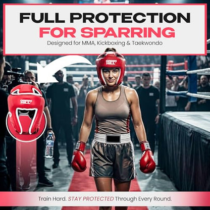 Boxing Headgear for Men and Women MMA Headgear Muay Thai Head Gear – Sparring Gear, Professional Training Headgear Head Guard Win from Green Hill - size: Large