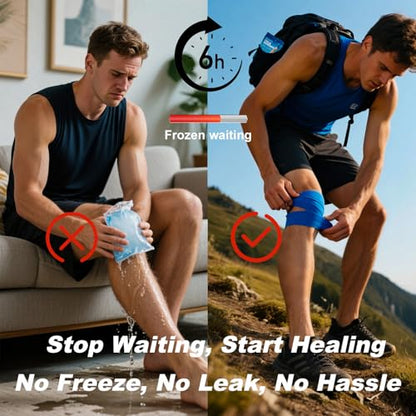 Ice Tape, Instant Cooling & Compression for Athletes No Refrigeration Needed, Self-Stick Bandage Wrap for Knee, Ankle, Wrist Pain & Swelling Relief (Blue) - color: Blue-1pack