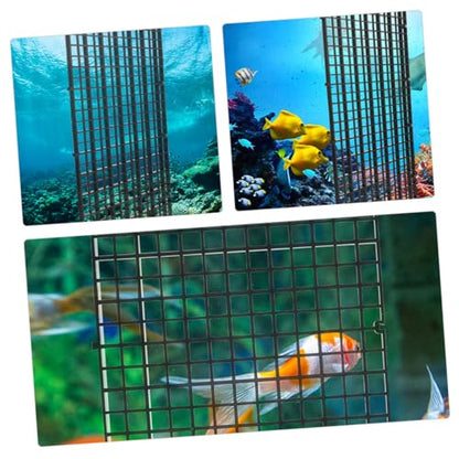 Fish Tank Divider Set with 8 Black Plastic Grid Panels and 20 Suction Cups, 30x15cm Aquarium Isolation Boards for Betta Fish Breeding and Tank Separation