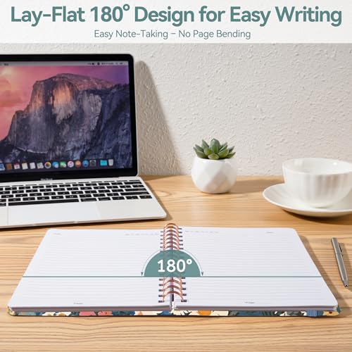 CICPAP Lined Spiral Journal Notebook, A5 College Ruled Notebook for Journaling, Note-Taking, and Daily Planning, Durable Hardcover with an Elegant Design，Wild Bloom - color: O-Wild Bloom