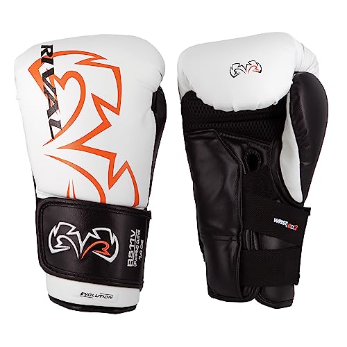 RIVAL Boxing RS11V Evolution Sparring Gloves, Extra-Thick 2” Padding, V-Strap Wrist Lock 2 System, Large Hand Compartment, and 15 Degree Angle Cuff - color: White, size: 18 oz.