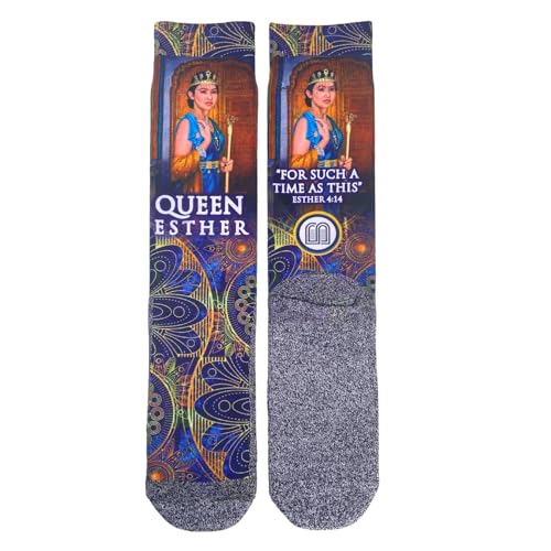 Bible Verse Socks for Women - Christian Crew Socks | Inspirational and Comfortable, Easter Gift Idea - color: Estherw