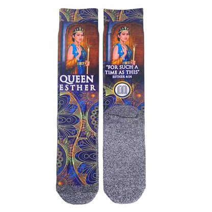 Bible Verse Socks for Women - Christian Crew Socks | Inspirational and Comfortable, Easter Gift Idea - color: Estherw