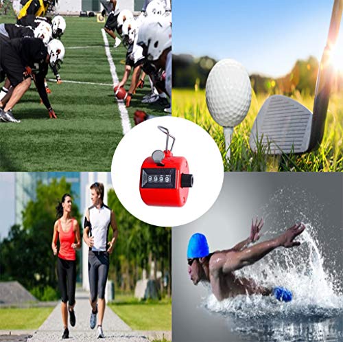 3PCS ABS Hand Held Tally Counters, Mechanical 4 Digit Golf Counter, Manual Plastic Clicker, Black White Red