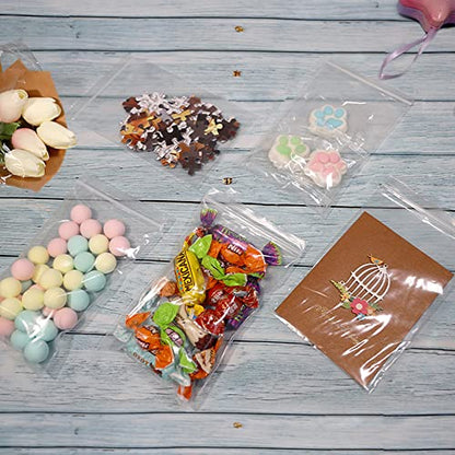 iMailer - 100 Count - 5" x 7" Small Zip Bags - Clear Reclosable Zip Plastic Poly Bags 2 Mil with Lock Seal Zipper for A2 A4 A6 Cards & Envelopes, Bakery, Cookies, Treats - size: 5" x 7"