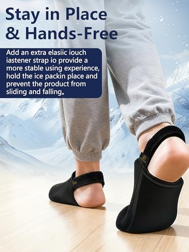 Foot Ice Pack for Toes,Freeze Flexible Ice Gel Socks Cold &Hot Therapy,Foot & Toe Ice Pack Wrap for Tendonitis, Plantar Fasciitis, Swelling, Sprained,Sport Injuries,Black(Black of 2) - color: Black of 2
