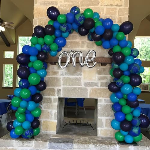 Blue and Green Balloons, Dark Green Metallic Balloons and Royal Blue Balloon, Metallic Blue Green Confetti Balloon for Boy Birthday Baby Shower Jungle Safari Theme Wedding Party Supplies - color: Blue Green Confetti