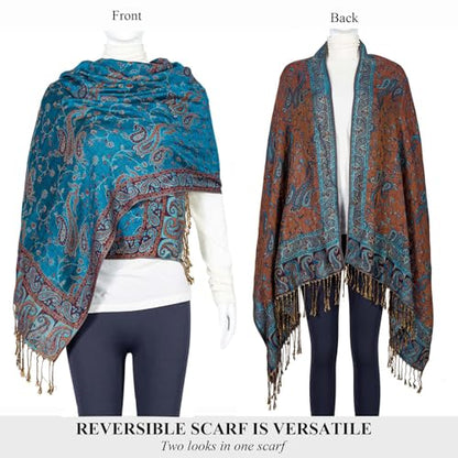 TUSHUSTY Pashmina Feel Rave Shawl Wrap for Women Men Hijab Scarf - color: Teal