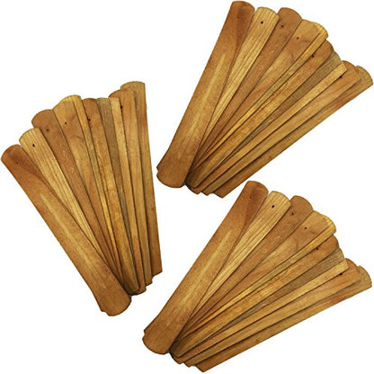 TRENDBOX 30pcs Handmade Plain Wood Wooden Incense Stick Holder Burner Ash Catcher Natural Design Buddhist - size: 30 pcs