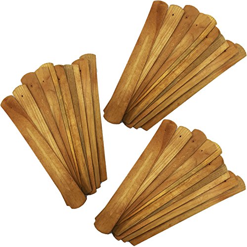 TRENDBOX 30pcs Handmade Plain Wood Wooden Incense Stick Holder Burner Ash Catcher Natural Design Buddhist - size: 30 pcs