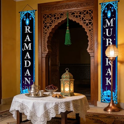 Nuxovilar Ramadan Porch Sign Entrance Banner Set 12x71in Polyester - color: hd13424