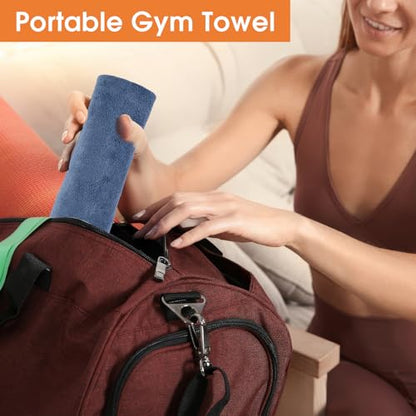3 Pack Microfiber Gym Towels, Super Soft, Quick Drying, 14.2" x 30" | Absorbent Towel for Fitness, Yoga, Swimming, Sports, Workout, Skin-Friendly for Women Men