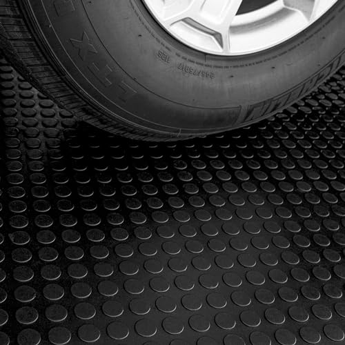 MSI Premium Black Rubber Floor Mat Roll - 3.3 x 33 ft, 4mm Thick - Heavy-Duty, Waterproof, Non-Slip Coin Texture - Cuttable, Easy Clean, Multipurpose Matting for Garage, Gym, Workshop, Industrial Use