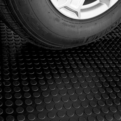 MSI Premium Black Rubber Floor Mat Roll - 3.3 x 33 ft, 4mm Thick - Heavy-Duty, Waterproof, Non-Slip Coin Texture - Cuttable, Easy Clean, Multipurpose Matting for Garage, Gym, Workshop, Industrial Use