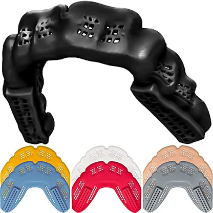 Bulletproof MMA & Boxing Mouth Guard: Thinnest Most Breathable Mouthguard! | 3X Stronger for Fighting: Boxing, Martial Arts, Muay Thai, Taekwondo, Sparing, Jiu Jitsu etc. Men & Women. Braces Option too! - color: Lava Black, size: FIGHTING