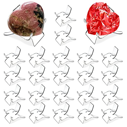 (24 PCS）Display Stand,Acrylic Rock Display stands,Clear Display Easel Stands Pedestal for Crystal Geodes Rock Mineral Agate Fossil Coral crystal/gemstone Small Collectibles Display Stands (Small) - size: Small（24 Packs）