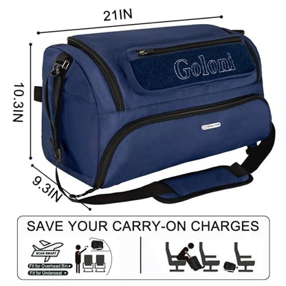 Goloni Gym Bag for Men & Women,40L Large 3 in 1 Sports Travel Duffel Bag with Shoes Compartment and Wet Pocket,Weekender Overnight Backpack,Blue - color: Blue
