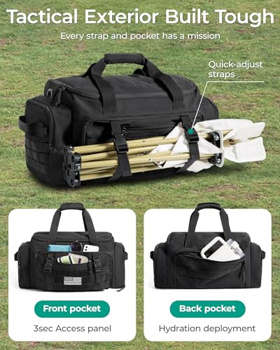 BAGSMART 4-IN-1 Gym Bag for Women Men, TSA Duffle Bag for Travel | With Shoe Compartment & Wet Pocket, 22L/30L/38L Tactical Backpack with 40oz Water Bottle Holder, Lightweight, Water-resistant - color: Desert Khaki