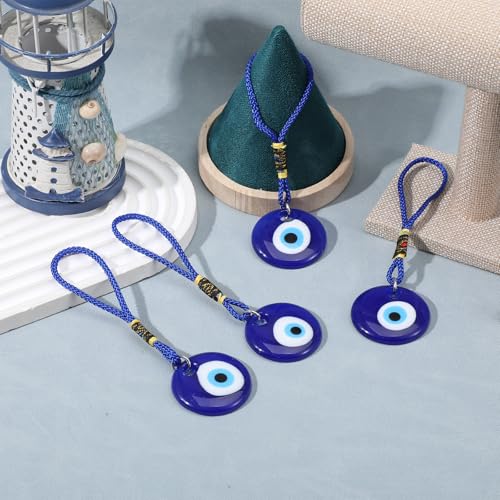 Nogeqi 4PCS Evil Eye Pendant Hanging Charms for Good Luck Protection, Blue Evil Eye Car Charm Decor Car Accessories with Ropes for Window Door Wall Home and Office Decoration