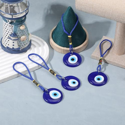 Nogeqi 4PCS Evil Eye Pendant Hanging Charms for Good Luck Protection, Blue Evil Eye Car Charm Decor Car Accessories with Ropes for Window Door Wall Home and Office Decoration