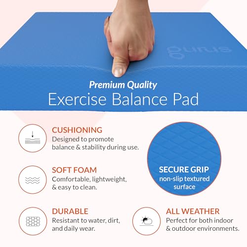 Gurus Balance Pad – High-Density Foam Balance Pad Physical Therapy for Stability & Strength, Exercise Foam Pad for Balancing, Non-Slip Lightweight Trainer for Home Gym & Rehab (Blue) - color: Blue
