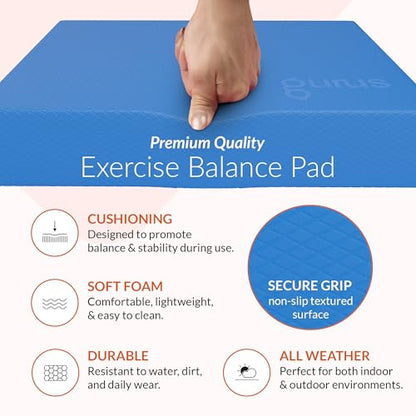 Gurus Balance Pad – High-Density Foam Balance Pad Physical Therapy for Stability & Strength, Exercise Foam Pad for Balancing, Non-Slip Lightweight Trainer for Home Gym & Rehab (Blue) - color: Blue