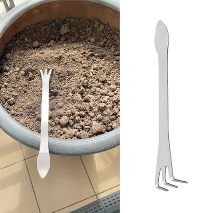 4 Pack Bonsai Rake Stainless Steel Bonsai Tree Root Rake Mini Kumade Bonsai Soil Cultivation Tool for Indoor Plants Root Loosening Houseplants Repotting House Plants in Decor Pots Seedling