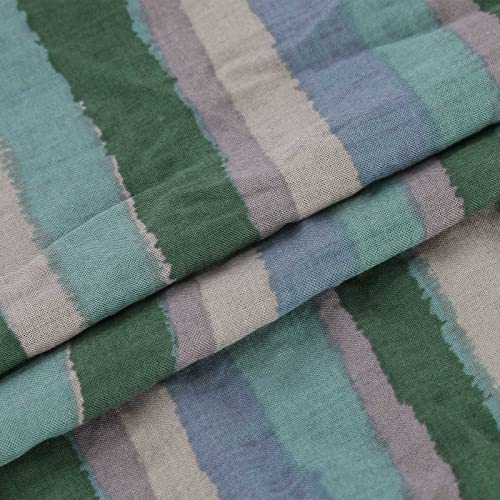 Men's Striped Robe Button Up Long Sleeve Kaftan Thobe Splits Long Gown Casual Shirt Ramadan Mosque Madrasa Outfits - color: Green, size: 3X-Large