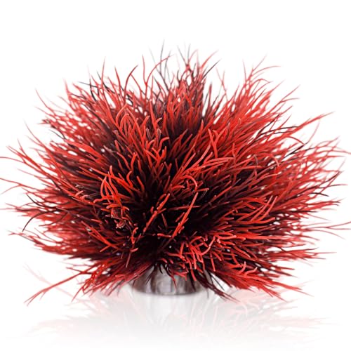 Fish Tank Decorations Aquarium Plants Plastic Artificial Décor (Black Red) - color: Black Red