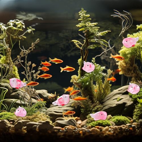 Gemscream 50 Pcs Mini Resin Animals Tiny Small Miniature Blobfish Figurine Cute Ornaments for Micro Fairy Garden Landscape Accessories Hide Crafts Decor Aquarium(Luminous) - style: Luminous