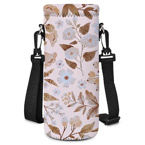 Neoprene Water Bottle Carrier Bag with Adjustable Shoulder Strap,Insulated Water Bottle Cover for Stainless Steel/Glass/Plastic Bottles - color: BC-59, size: 500ml