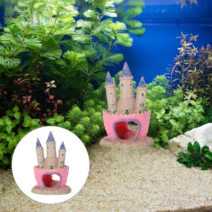 Aquarium Decoration Castle Fish Tank Ornament Fish Hidden Cave Landscaping Castle Model for Fresh and Saltwater Tanks 4.52 X 2.95 X 2.36 in