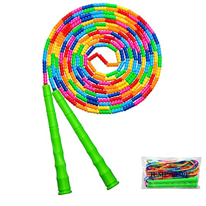 Double Dutch Jump Rope Long Jump Rope 16 FT 1 Pack/2 Pack, Adjustable Soft Beaded Diy Jump Rope for Kids Adult Long Enough for 5-6 Jumpers - color: Green-1 Pack