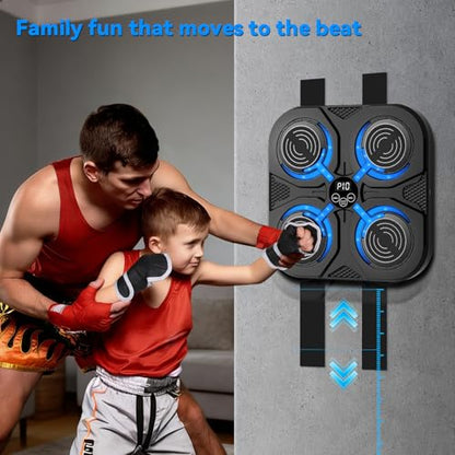 SoftGym Music Boxing Machine,Interactive Punching Trainer with LED Lights,Large Wall Mounted Boxing Target with Gloves for Home Gym,Cardio Workout Equipment for Adults and Kids