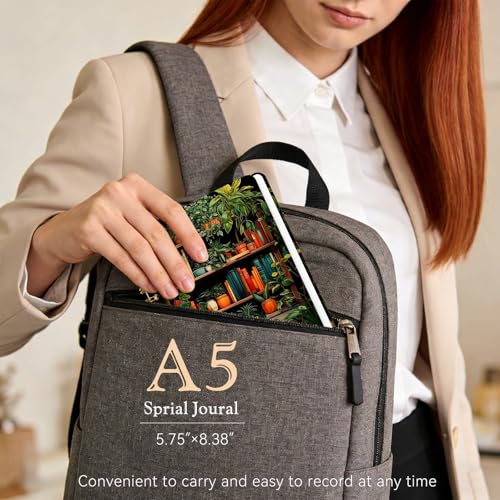 Lined Spiral Journal Notebook, A5 College Ruled Spiral Notebook for Women, Hardcover with Elegant Design for Work and Note-Taking, 5.5 * 8.25 inch, 160 Pages, Shelf - color: Shelf