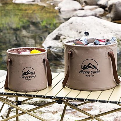 Collapsible Bucket 5-Gallon – Heavy-Duty PVC Folding Water Container with Handle – Portable Camping, Fishing, Gardening, Picnic & Farm Use