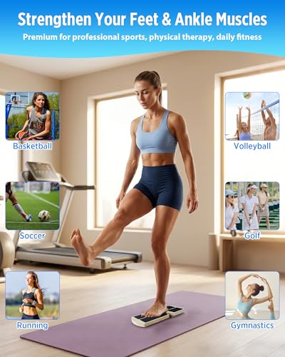 Ankle Balance Board Foot Strengthener, Adjustable Wobble Board with 15 Training Accessories, Stable & Durable Foot Trainer for Ankle Stability, Mobility & Foot Strength Training