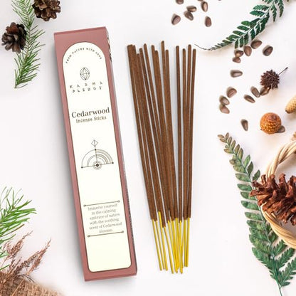 KarmaPledge Cedarwood Incense Sticks, Burn Time 45-60 Min, 40 Sticks - color: Cedarwood, size: 40 Hand Dipped Sticks