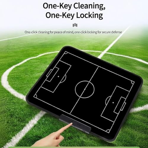 16“Double Side LCD Coaching Board Football Tactics Board | Double Side Use,One-Touch Erase Lock,Includes Stylus Pen,9.4 inch x 13.4 inch screen