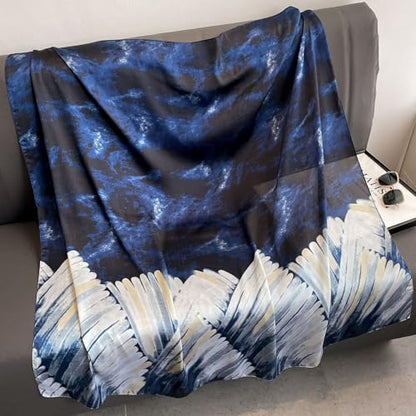 XL 43 Inch Extra Large Square Scarf Fashion Scarves Silk Feeling Hair Scarf Wrapping Scarfs Night Sleeping Headscarf - color: Ba1024