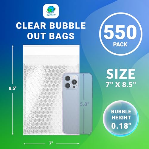 Shipping Bubble Bag, 6 x 8.5 Inches. 600 Pack Clear Bags for Packaging. Self Seal Bubble Pouches for Packing. Waterproof Polyethylene Storage Moving Bags. Packing Materials for Fragile Items - size: 6" x 8.5" / 600 Pack