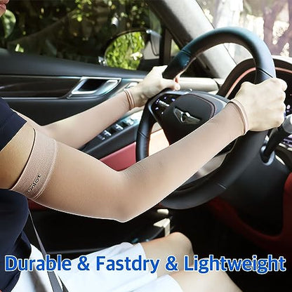 Nutriadvisor Dalot Skin color Natural Sun Protection Arm Sleeves for Women Men - color: Arm Sleeves
