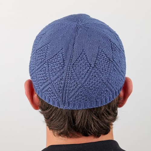 Muslim Kufi Hats for Men, Velvet Crochet Islamic Prayer Cap, Stretchable, Breathable Knit Skull Beanie,Standard Size - color: Oltu- Mix 1