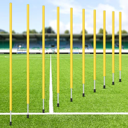 Blulu 5/10/30pcs Training Agility Poles 5ft Adjustable Soccer Training Poles Soccer Sticks Agility Equipment for Football Sport Football Speed