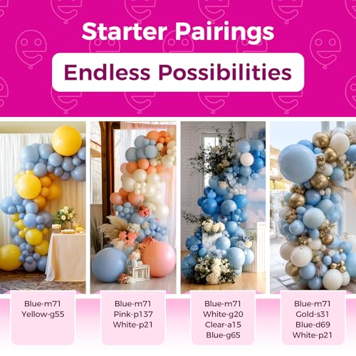 Bezente Dusty Blue Latex Party Balloons - 150 Pack 5 Inch Matte Small Haze Blue Helium Balloons for Birthday Bridal Shower Wedding Gender Reveal Engagement Graduation Party - color: 09-blue-m71, size: 5inch (Small)